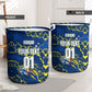 Personalized Curacao Football Laundry Basket Caribbean Splash Paint Soccer Graphic
