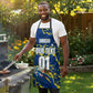 Personalized Curacao Football Apron Caribbean Splash Paint Soccer Graphic