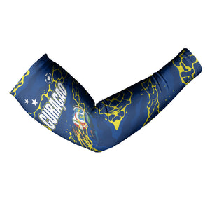 Personalized Curacao Football Arm Sleeves Caribbean Splash Paint Soccer Graphic