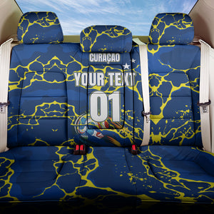 Personalized Curacao Football Back Car Seat Cover Caribbean Splash Paint Soccer Graphic