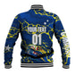 Personalized Curacao Football Baseball Jacket Caribbean Splash Paint Soccer Graphic