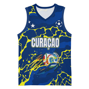 Personalized Curacao Football Basketball Jersey Caribbean Splash Paint Soccer Graphic