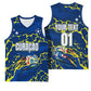Personalized Curacao Football Basketball Jersey Caribbean Splash Paint Soccer Graphic
