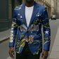 Personalized Curacao Football Blazer Caribbean Splash Paint Soccer Graphic