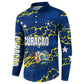 Personalized Curacao Football Button Sweatshirt Caribbean Splash Paint Soccer Graphic