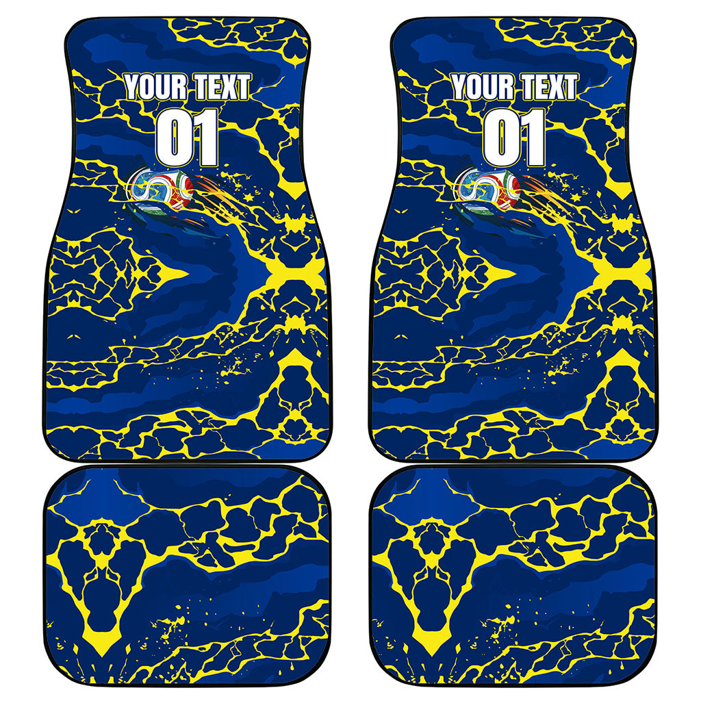Personalized Curacao Football Car Mats Caribbean Splash Paint Soccer Graphic