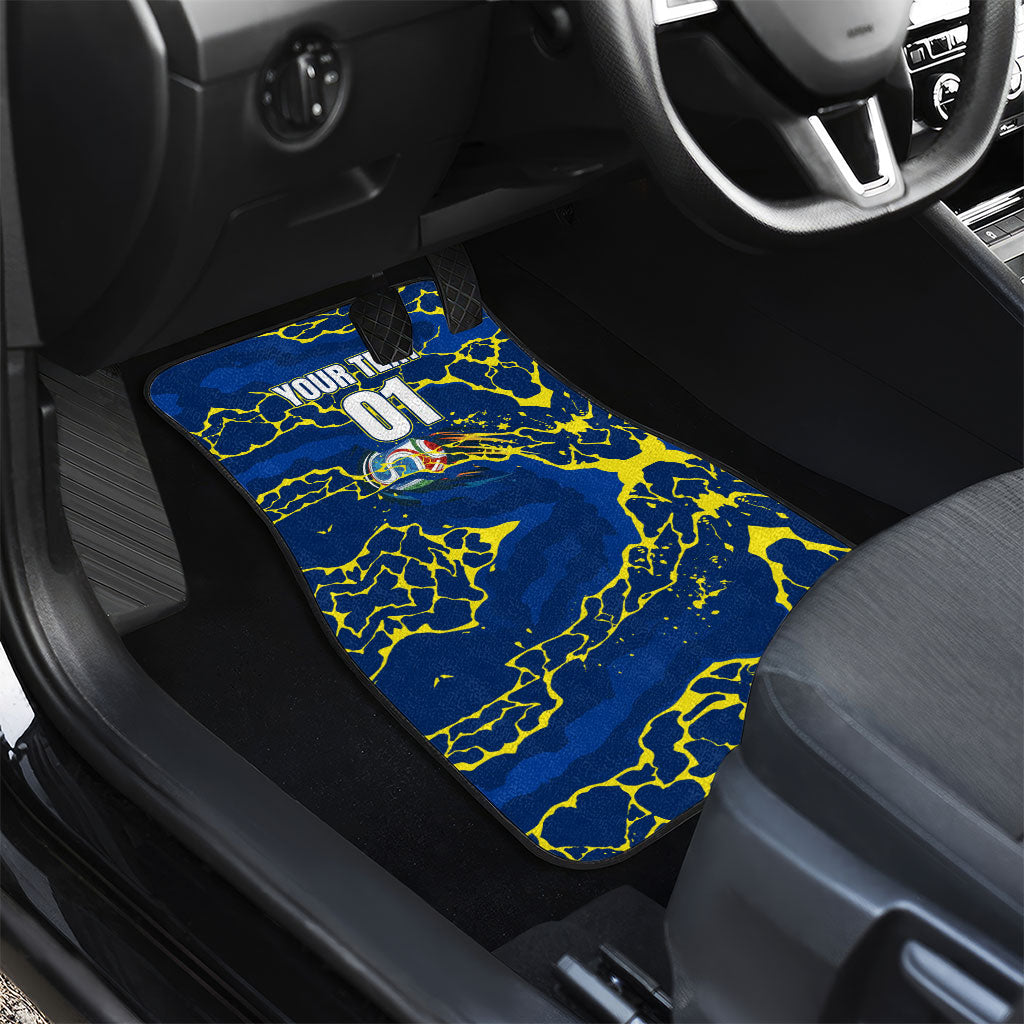 Personalized Curacao Football Car Mats Caribbean Splash Paint Soccer Graphic