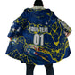 Personalized Curacao Football Cloak Caribbean Splash Paint Soccer Graphic