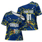 Personalized Curacao Football Cross Shoulder Shirt Caribbean Splash Paint Soccer Graphic