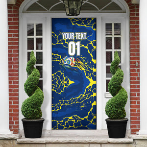 Personalized Curacao Football Door Cover Caribbean Splash Paint Soccer Graphic