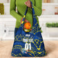 Personalized Curacao Football Grocery Bag Caribbean Splash Paint Soccer Graphic