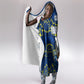Personalized Curacao Football Hooded Blanket Caribbean Splash Paint Soccer Graphic