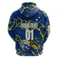 Personalized Curacao Football Hoodie Caribbean Splash Paint Soccer Graphic