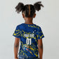 Personalized Curacao Football Kid T shirt Caribbean Splash Paint Soccer Graphic