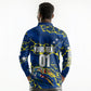Personalized Curacao Football Long Sleeve Polo Shirt Caribbean Splash Paint Soccer Graphic
