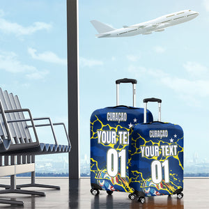 Personalized Curacao Football Luggage Cover Caribbean Splash Paint Soccer Graphic