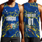 Personalized Curacao Football Men Tank Top Caribbean Splash Paint Soccer Graphic