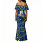 Personalized Curacao Football Mermaid Dress Caribbean Splash Paint Soccer Graphic