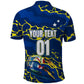 Personalized Curacao Football Polo Shirt Caribbean Splash Paint Soccer Graphic