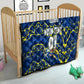 Personalized Curacao Football Quilt Caribbean Splash Paint Soccer Graphic