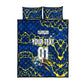 Personalized Curacao Football Quilt Bed Set Caribbean Splash Paint Soccer Graphic
