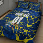 Personalized Curacao Football Quilt Bed Set Caribbean Splash Paint Soccer Graphic