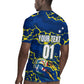 Personalized Curacao Football Rugby Jersey Caribbean Splash Paint Soccer Graphic