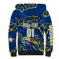 Personalized Curacao Football Sherpa Hoodie Caribbean Splash Paint Soccer Graphic