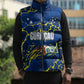 Personalized Curacao Football Sleeveless Puffer Jacket Caribbean Splash Paint Soccer Graphic