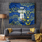 Personalized Curacao Football Tapestry Caribbean Splash Paint Soccer Graphic