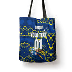 Personalized Curacao Football Tote Bag Caribbean Splash Paint Soccer Graphic