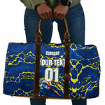 Personalized Curacao Football Travel Bag Caribbean Splash Paint Soccer Graphic
