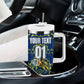 Personalized Curacao Football Tumbler With Handle Caribbean Splash Paint Soccer Graphic
