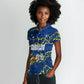 Personalized Curacao Football Women Polo Shirt Caribbean Splash Paint Soccer Graphic
