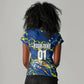 Personalized Curacao Football Women V-Neck T-Shirt Caribbean Splash Paint Soccer Graphic