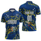 Personalized Curacao Football Zipper Polo Shirt Caribbean Splash Paint Soccer Graphic