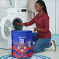 Personalized Haiti Football Laundry Basket Brush Stroke Soccer Graphic Flag Colors