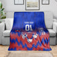 Personalized Haiti Football Blanket Brush Stroke Soccer Graphic Flag Colors
