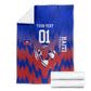 Personalized Haiti Football Blanket Brush Stroke Soccer Graphic Flag Colors
