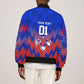 Personalized Haiti Football Bomber Jacket Brush Stroke Soccer Graphic Flag Colors