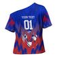 Personalized Haiti Football Cross Shoulder Shirt Brush Stroke Soccer Graphic Flag Colors