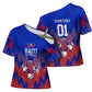 Personalized Haiti Football Cross Shoulder Shirt Brush Stroke Soccer Graphic Flag Colors