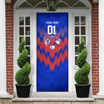Personalized Haiti Football Door Cover Brush Stroke Soccer Graphic Flag Colors