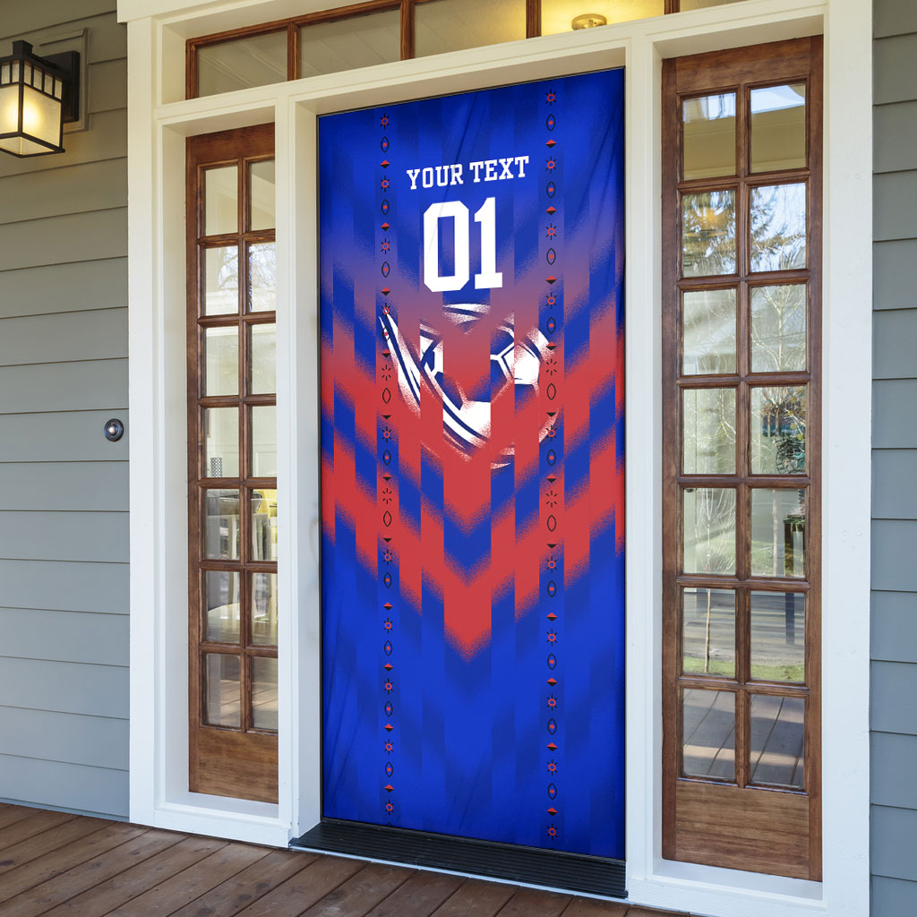 Personalized Haiti Football Door Cover Brush Stroke Soccer Graphic Flag Colors