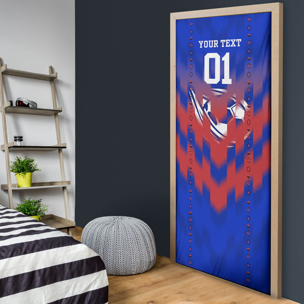 Personalized Haiti Football Door Cover Brush Stroke Soccer Graphic Flag Colors