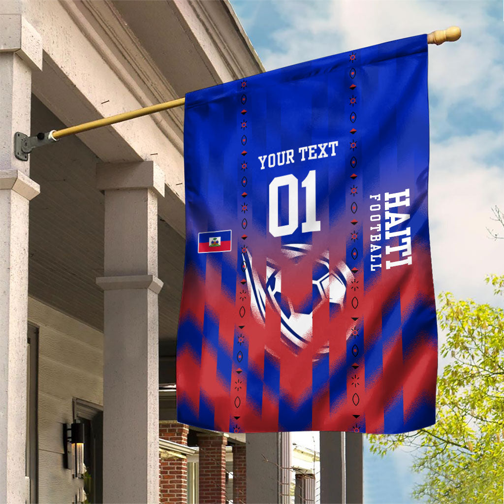 Personalized Haiti Football Garden Flag Brush Stroke Soccer Graphic Flag Colors