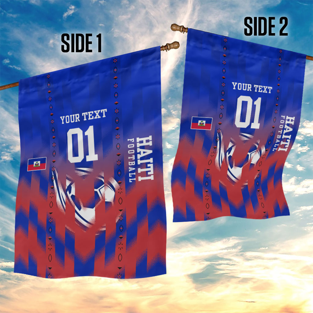Personalized Haiti Football Garden Flag Brush Stroke Soccer Graphic Flag Colors