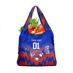 Personalized Haiti Football Grocery Bag Brush Stroke Soccer Graphic Flag Colors