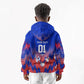 Personalized Haiti Football Kid Hoodie Brush Stroke Soccer Graphic Flag Colors