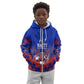 Personalized Haiti Football Kid Hoodie Brush Stroke Soccer Graphic Flag Colors